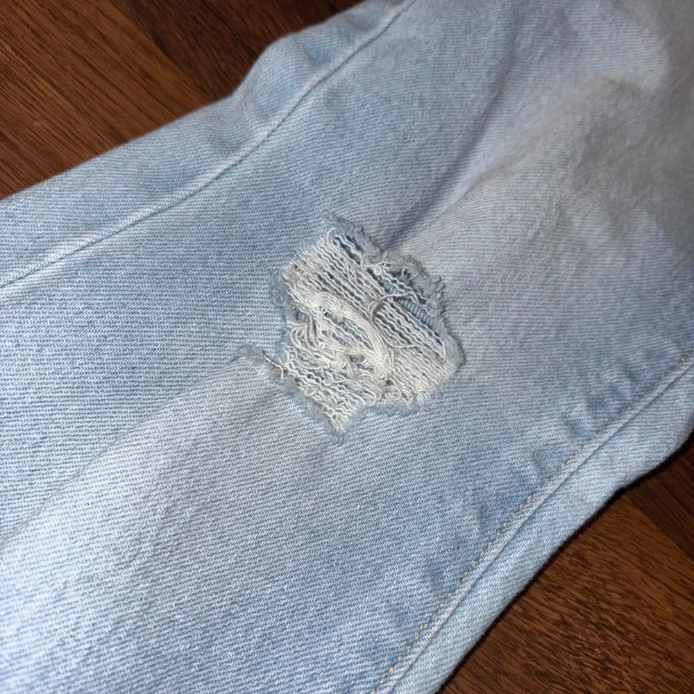 Old Navy Girls Light Wash High-Rise Flare Distressed Denim Jeans Size 10 NWOT